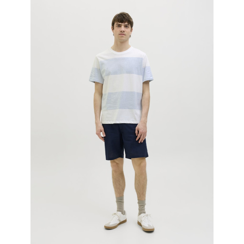 JJ REBEL Pike Stribet T-shirt - Chambray Blue JJ REBEL Pike Stribet T-shirt - Chambray Blue