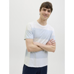 JJ REBEL Pike Stribet T-shirt - Chambray Blue JJ REBEL Pike Stribet T-shirt - Chambray Blue