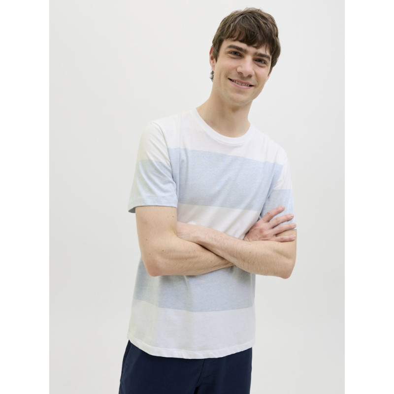 JJ REBEL Pike Stribet T-shirt - Chambray Blue JJ REBEL Pike Stribet T-shirt - Chambray Blue