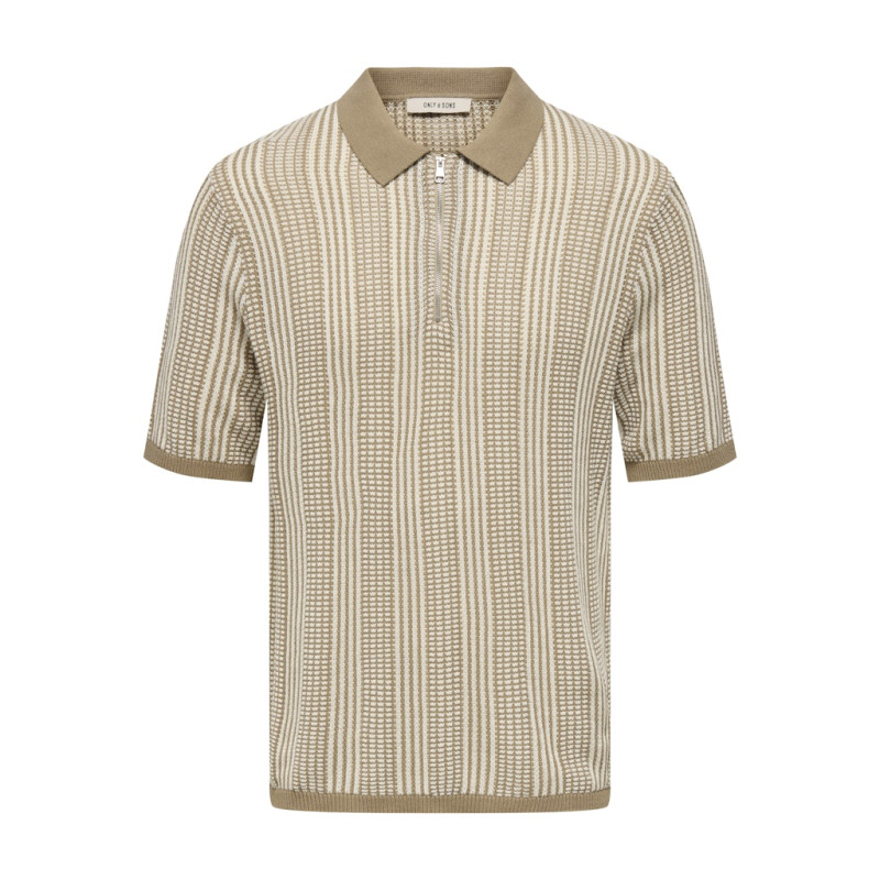 ONLY & SONS Ketil S/S Strik Polo - Chinchilla ONLY & SONS Ketil S/S Strik Polo - Chinchilla