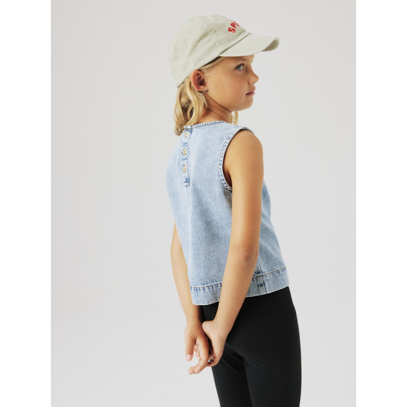 NAME IT KIDS Amelia S/L Denim Top 4070 - Medium Blue Denim NAME IT KIDS Amelia S/L Denim Top 4070 - Medium Blue Denim