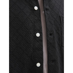JACK & JONES ORIGINALS Tavira Tekstur Skjorte S/S - Sort