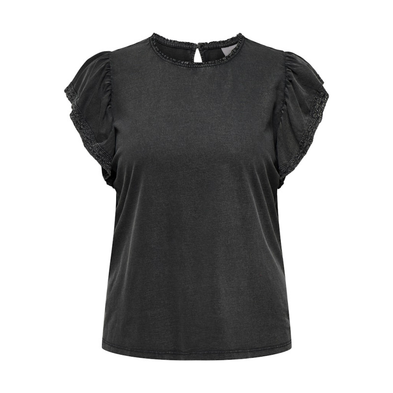ONLY CARMAKOMA S/S Flæse Top - Phantom ONLY CARMAKOMA S/S Flæse Top - Phantom