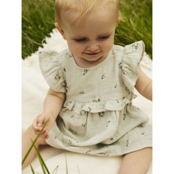 NAME IT BABY Hikka Kjole - Aqua Gray