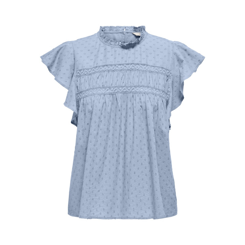 ONLY Katti S/S Dobby Top - Cashmere Blue ONLY Katti S/S Dobby Top - Cashmere Blue