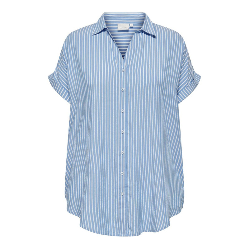 ONLY CARMAKOMA Penna S/S Skjorte - Azure Blue ONLY CARMAKOMA Penna S/S Skjorte - Azure Blue