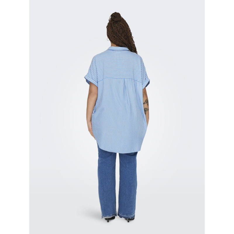 ONLY CARMAKOMA Penna S/S Skjorte - Azure Blue ONLY CARMAKOMA Penna S/S Skjorte - Azure Blue