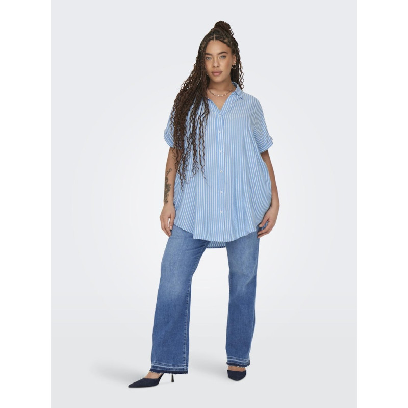 ONLY CARMAKOMA Penna S/S Skjorte - Azure Blue ONLY CARMAKOMA Penna S/S Skjorte - Azure Blue