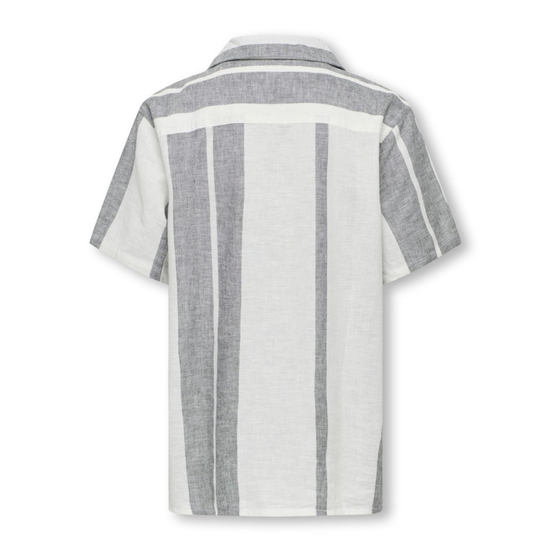 ONLY & SONS JUNIOR Caiden S/S Hør Skjorte - Cloud Dancer / Dress Blue ONLY & SONS JUNIOR Caiden S/S Hør Skjorte - Cloud Dancer / Dress Blue