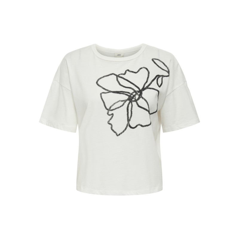 JDY Stay T-shirt - Cloud Dancer / Flower attachment