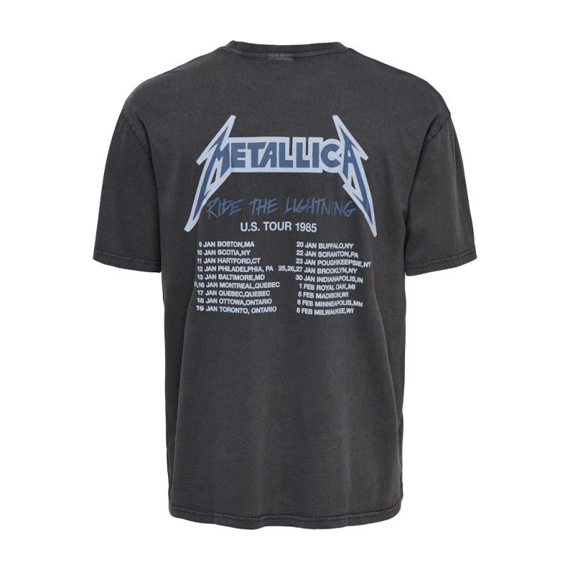 ONLY & SONS Metallica T-shirt - Grey Pinstripe / Ride The Lightning ONLY & SONS Metallica T-shirt - Grey Pinstripe / Ride The Lightning