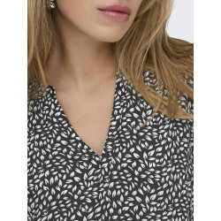 ONLY Zally S/S Thea Kjole - Sort / White Leafs