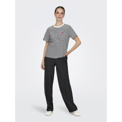 JDY Pisa S/S Print Top - Cloud Dancer / Stribet Sky Captain JDY Pisa S/S Print Top - Cloud Dancer / Stribet Sky Captain