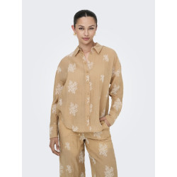 JDY Theo L/S Broderet Skjorte - Latté