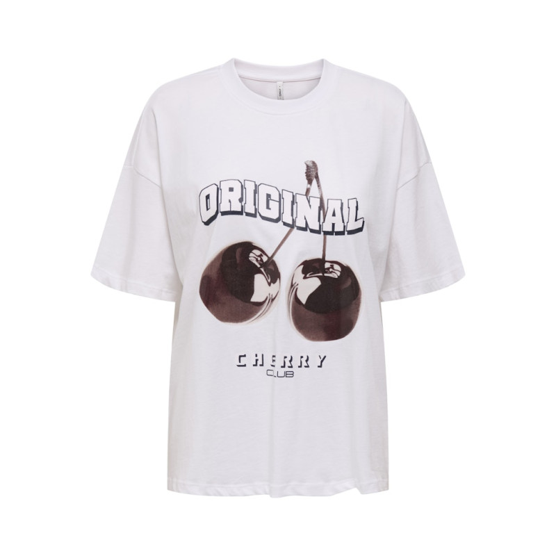 ONLY Carrie Cherry T-shirt - Bright White / Original ONLY Carrie Cherry T-shirt - Bright White / Original