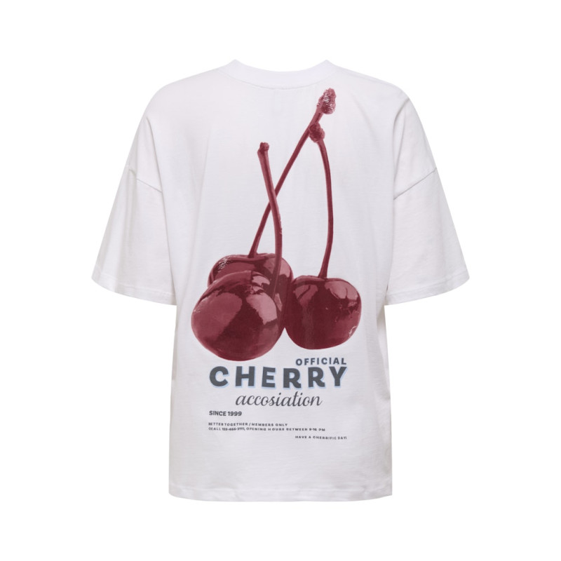 ONLY Carrie Cherry T-shirt - Bright White / Association ONLY Carrie Cherry T-shirt - Bright White / Association