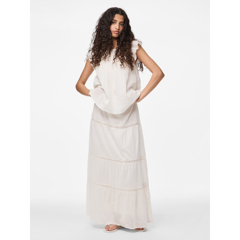 PIECES Astrid Maxi Nederdel - White Sand PIECES Astrid Maxi Nederdel - White Sand