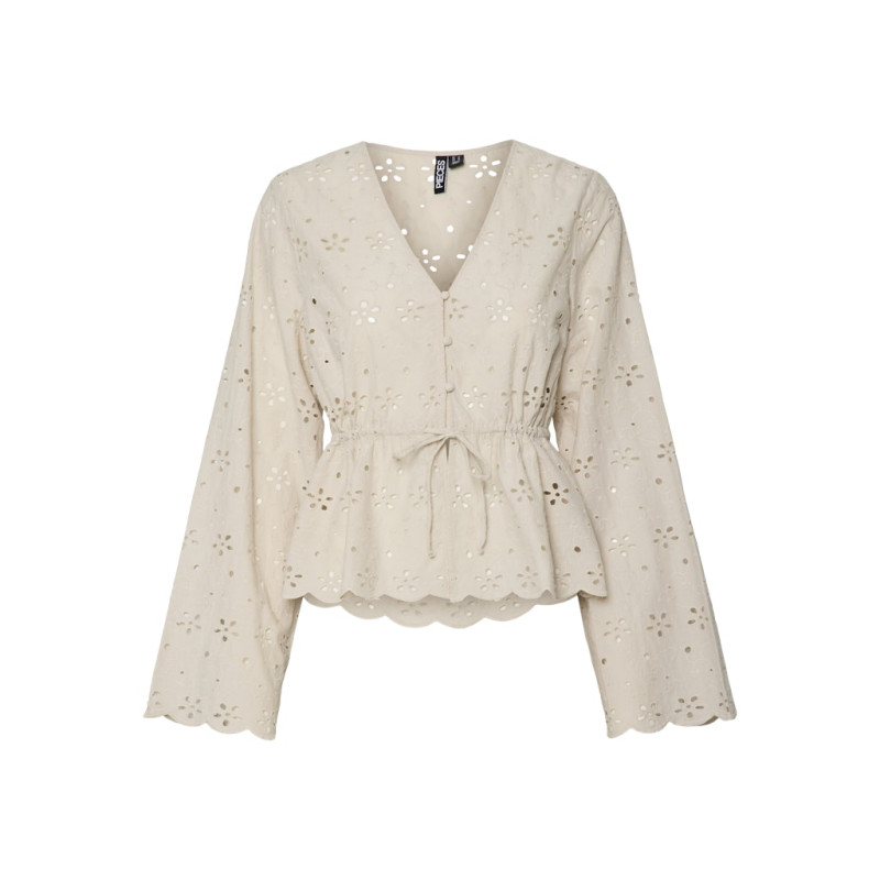 PIECES Tarmorine Binde Bluse - Silver Gray