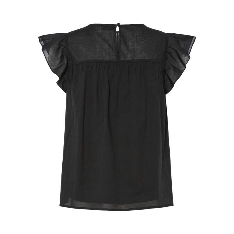 PIECES Astrid S/L Top - Sort PIECES Astrid S/L Top - Sort