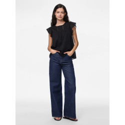 PIECES Astrid S/L Top - Sort PIECES Astrid S/L Top - Sort