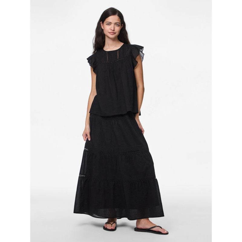 PIECES Astrid S/L Top - Sort PIECES Astrid S/L Top - Sort