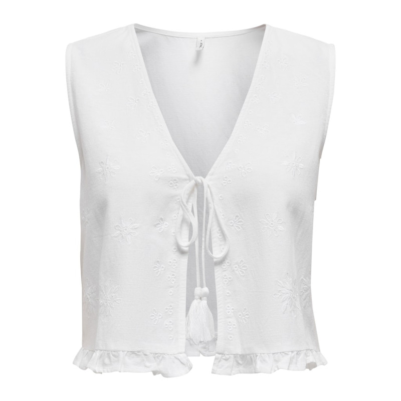 ONLY Jakiri Hør Vest - Bright White