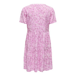 ONLY Zally S/S Thea Kjole - Fuchsia Pink / Ranch Flowers