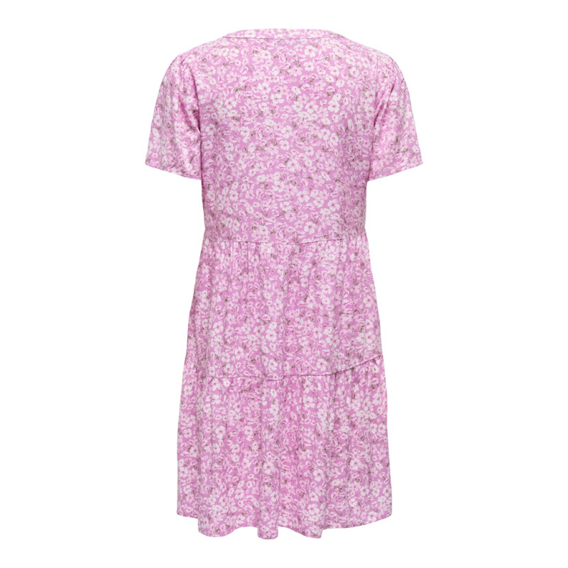 ONLY Zally S/S Thea Kjole - Fuchsia Pink / Ranch Flowers