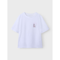 NAME IT KIDS Diana T-shirt - Bright White / Peach