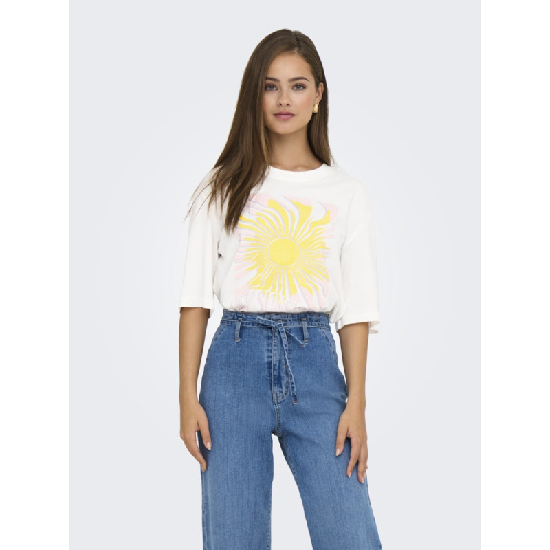 JDY Bena T-shirt - Cloud Dancer / Sun