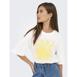 JDY Bena T-shirt - Cloud Dancer / Sun