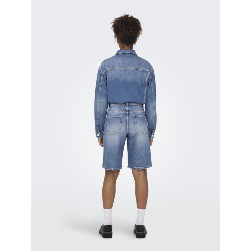 ONLY Mate Lange Denim Shorts - Medium Blue Denim