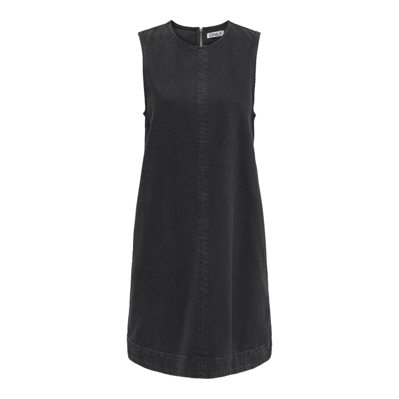 ONLY Dorsi S/L Denim Kjole - Washed Black