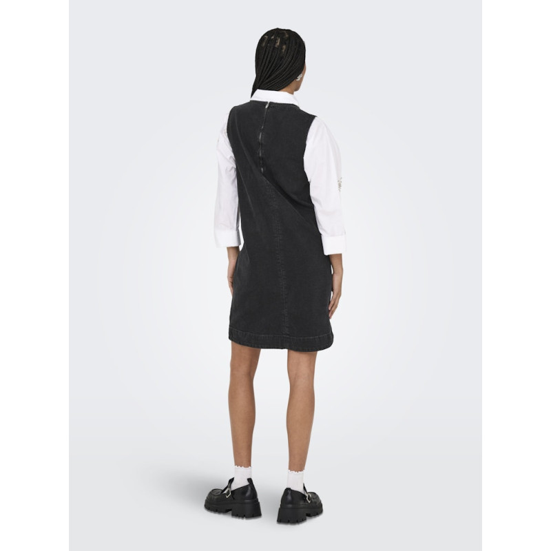 ONLY Dorsi S/L Denim Kjole - Washed Black