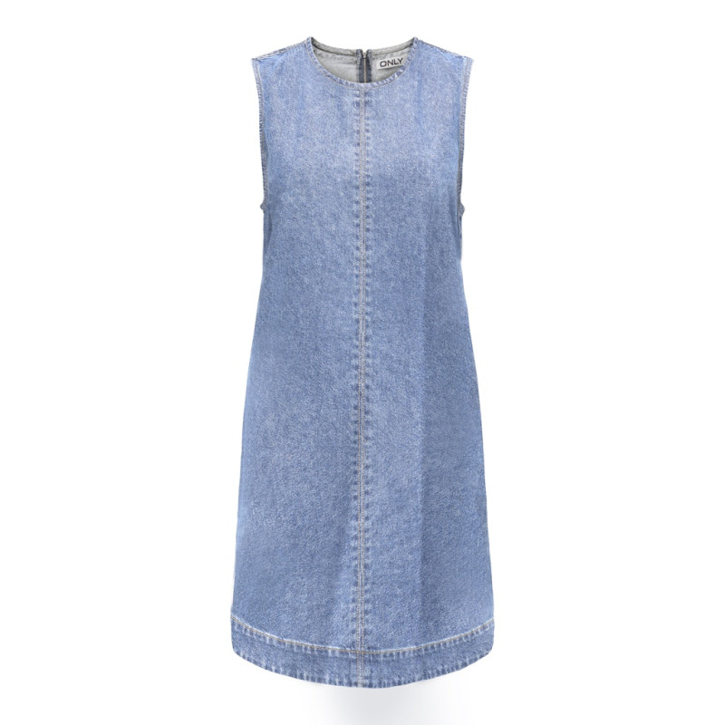 ONLY Dorsi S/L Denim Kjole - Light Blue Denim