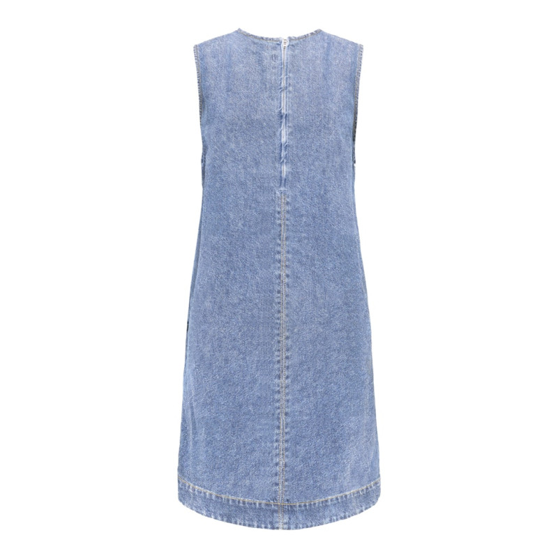 ONLY Dorsi S/L Denim Kjole - Light Blue Denim