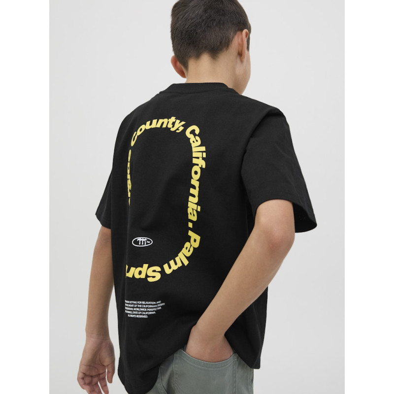 JACK & JONES JUNIOR Retreat Typographic T-shirt - Sort