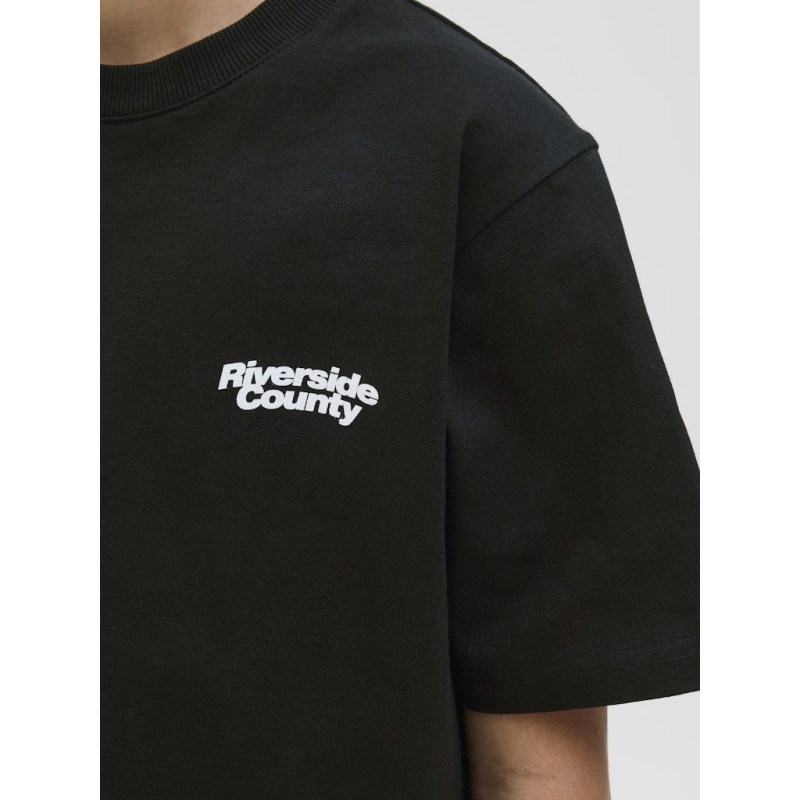 JACK & JONES JUNIOR Retreat Typographic T-shirt - Sort