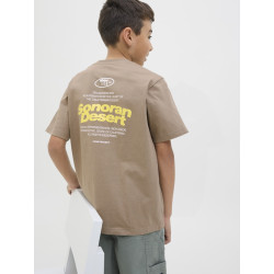 JACK & JONES JUNIOR Retreat Typographic T-shirt - Desert Taupe