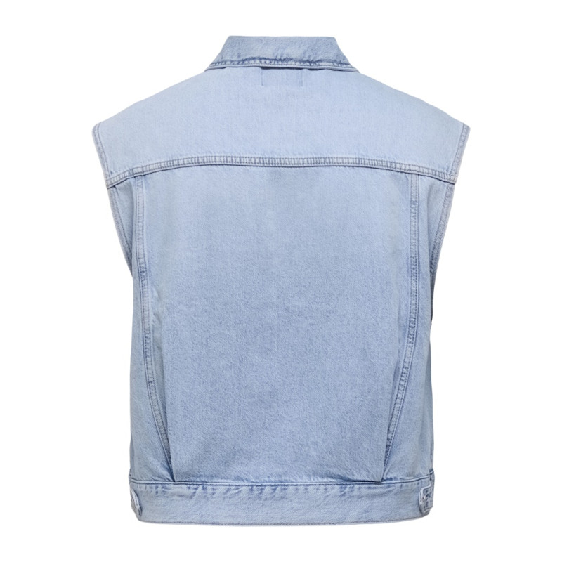 ONLY CARMAKOMA Robyn Denim Vest - Light Blue Denim