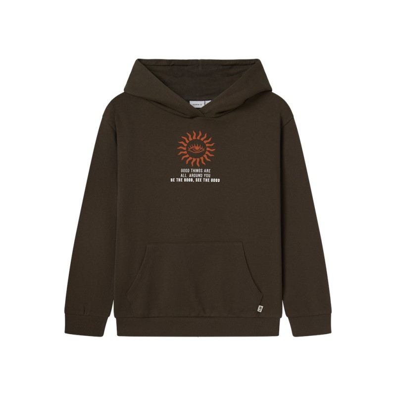 NAME IT KIDS Lanton Sweatshirt - Turkish Coffee