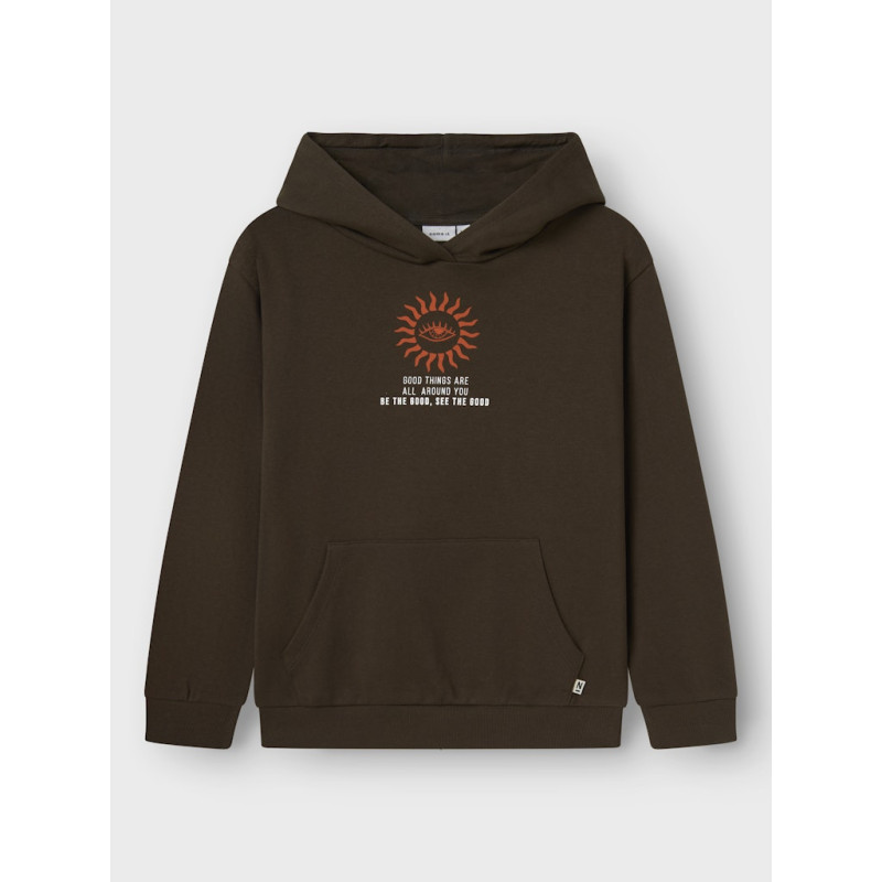 NAME IT KIDS Lanton Sweatshirt - Turkish Coffee