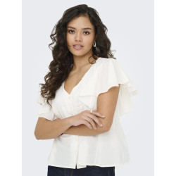 JDY Maddox S/S Flæse Top - Cloud Dancer