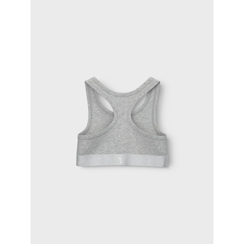 NAME IT KIDS Kort Top Bralette 2-Pak - Sort / Grey Melange