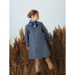 NAME IT KIDS Astrid L/S Denim Kjole - Medium Blue Denim