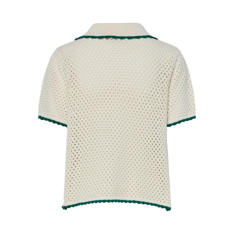 PIECES Molly S/S Strik Cardigan - Cloud Dancer